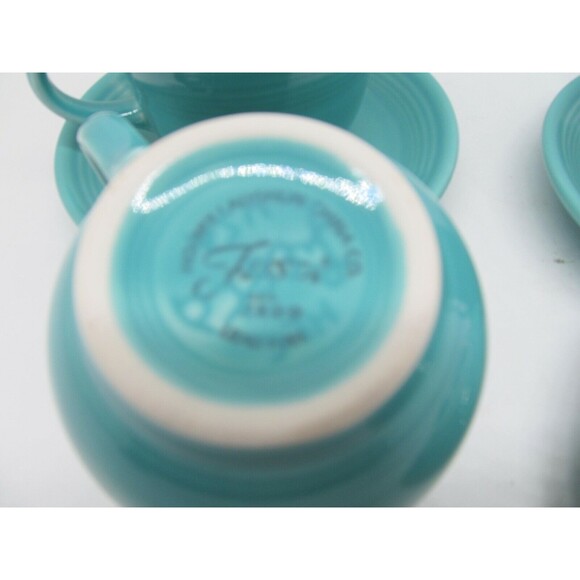 Homer Laughlin Fiesta Green Set Of 3 Cups And 3 Saucers - Picture 6 of 6